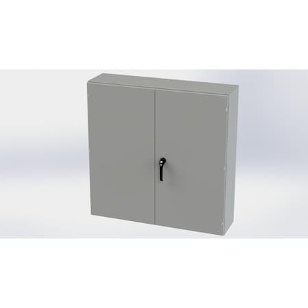 Saginaw Control & Engineering 3 Point Latch with Padlock Handle Electrical Enclosures, 48 in H, 12 in D, 48 in W, NEMA 3R, 12, 13 SCE-484812WFLP